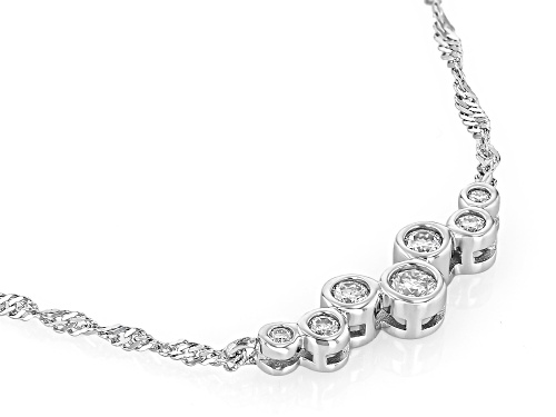 MOISSANITE FIRE® .32CTW DEW ROUND BRILLIANT PLATINEVE® NECKLACE - Size 18