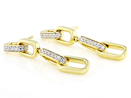 MOISSANITE FIRE® 0.30CTW DEW ROUND BRILLIANT 14K YELLOW OVER SILVER EARRINGS