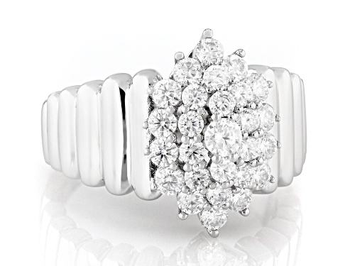 MOISSANITE FIRE® 1.02CTW DEW ROUND BRILLIANT PLATINEVE® RING - Size 10