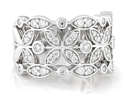 MOISSANITE FIRE® 0.97CTW DEW ROUND BRILLIANT PLATINEVE® RING - Size 6