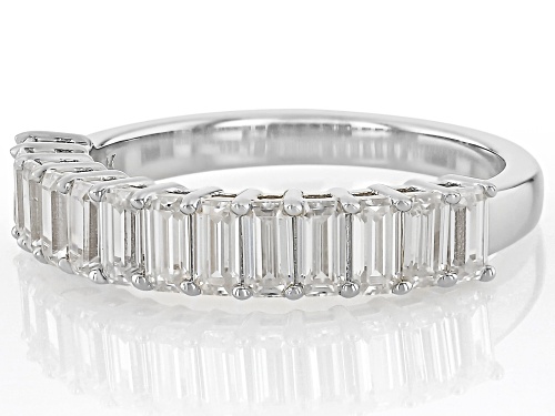 MOISSANITE FIRE® 1.30CTW DEW EMERALD CUT  PLATINEVE® RING - Size 7