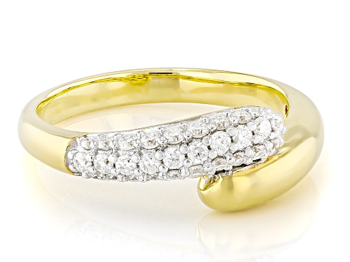 MOISSANITE FIRE® 0.47CTW DEW ROUND BRILLIANT 14K YELLOW GOLD OVER SILVER RING - Size 7