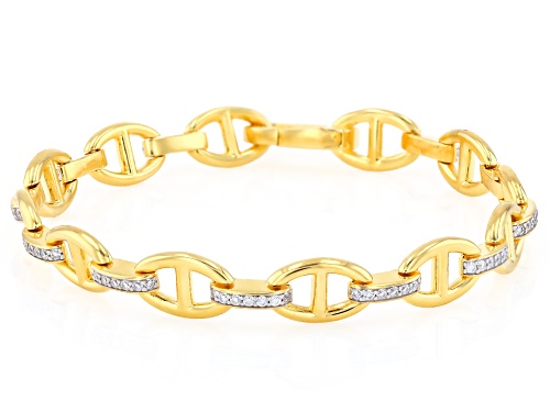 MOISSANITE FIRE® 0.77CTW DEW ROUND BRILLIANT 14K YELLOW GOLD OVER SILVER BRACELET - Size 8