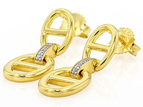 MOISSANITE FIRE® 0.14CTW DEW ROUND BRILLIANT 14K YELLOW GOLD OVER SILVER  EARRINGS