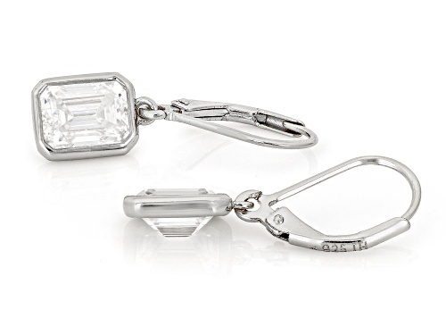 MOISSANITE FIRE® 3.50CTW DEW EMERALD CUT PLATINEVE® EARRINGS