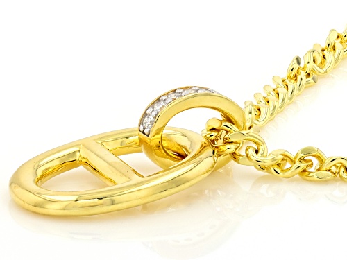MOISSANITE FIRE® 0.16CTW DEW ROUND BRILLIANT 14K YELLOW GOLD OVER SILVER  PENDANT AND CHAIN
