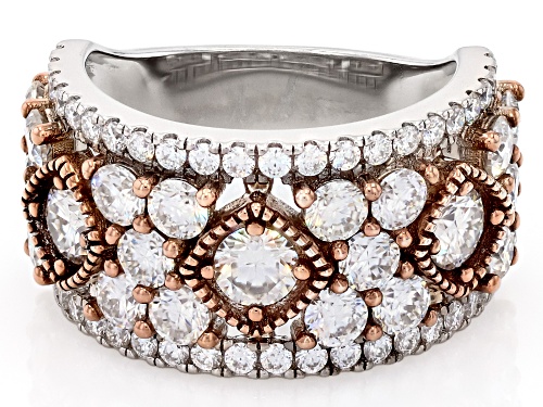 MOISSANITE FIRE® 3.57CTW DEW ROUND BRILLIANT PLATINEVE® AND 14K ROSE GOLD OVER PLATINEVE RING - Size 5