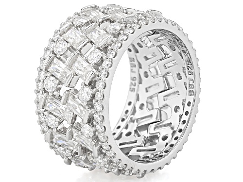 MOISSANITE FIRE® 4.38CTW DEW PLATINEVE®  SET OF 2 STACKABLE RINGS - Size 7