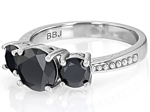 MOISSANITE FIRE® BLACK MOISSANITE 2.20CTW DEW ROUND BRILLIANT PLATINEVE® RING - Size 8