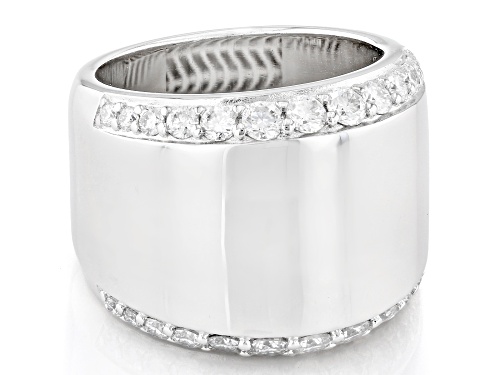 MOISSANITE FIRE® 0.88CTW DEW ROUND BRILLIANT PLATINEVE® RING - Size 5