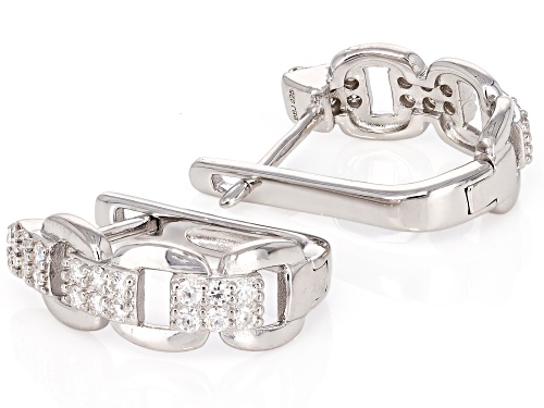 MOISSANITE FIRE® 0.72CTW DEW ROUND BRILLIANT PLATINEVE® HOOP EARRINGS