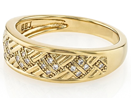 MOISSANITE FIRE® 0.22CTW DEW 14K YELLOW GOLD OVER SILVER RING - Size 8