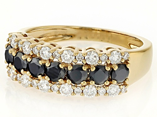 MOISSANITE FIRE® AND BLACK MOISSANITE 1.20CTW DEW 14K YELLOW GOLD OVER SILVER RING - Size 6