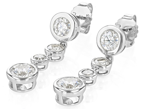 MOISSANITE FIRE® 3.78CTW DEW ROUND BRILLIANT PLATINEVE® EARRINGS