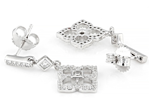 MOISSANITE FIRE® 0.86CTW DEW PLATINEVE® CLOVER EARRINGS