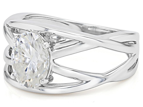 MOISSANITE FIRE® 2.10CT DEW OVAL PLATINEVE® SOLITAIRE RING - Size 6