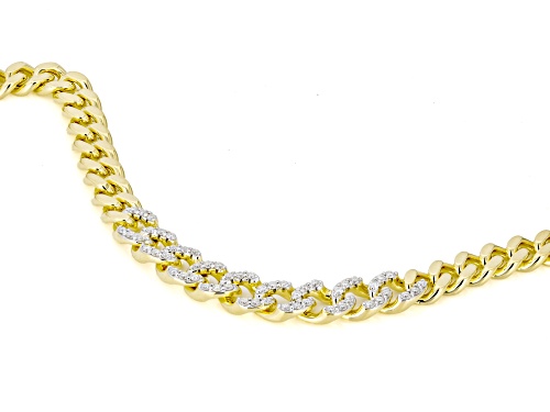 MOISSANITE FIRE® 0.54CTW DEW 14K YELLOW GOLD OVER SILVER NECKACE - Size 18