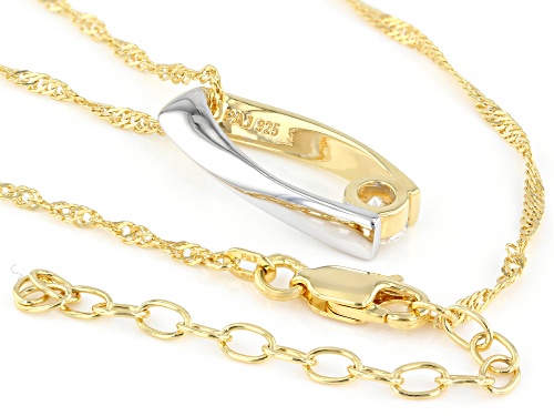 MOISSANITE FIRE® 0.50CT DEW ROUND 14K YELLOW GOLD OVER SILVER AND PLATINEVE®  PENDANT AND CHAIN