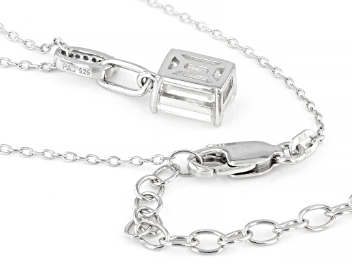 MOISSANITE FIRE® 1.81CTW DEW EMERALD CUT  AND ROUND PLATINEVE® PENDANT AND CABLE CHAIN