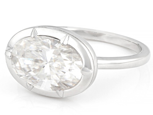 MOISSANITE FIRE® 4.25CTW DEW OVAL PLATINEVE® SOLITAIRE RING - Size 9