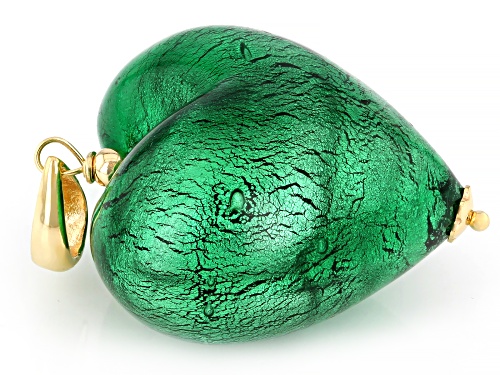 Il Murano di Francesca Green Murano Glass 18k Yellow Gold Over Sterling Silver Heart Pendant