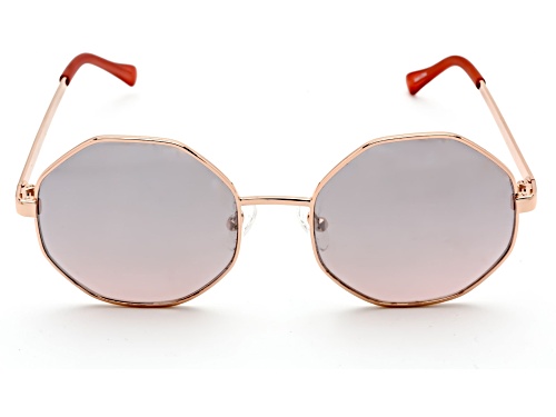Guess Shiny Rose Gold/Brown Sunglasses