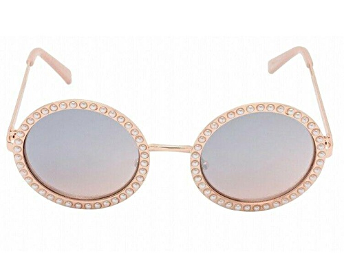 Guess Rose Gold with Pearl Accent/Brown Sunglasses