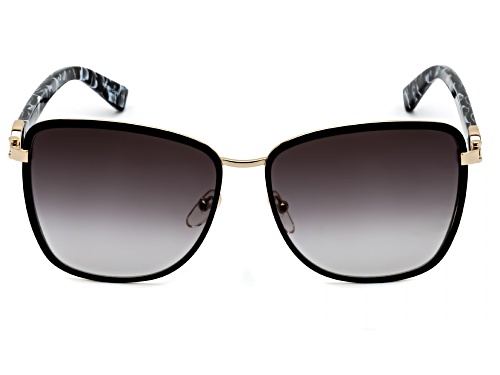 Longchamp Black Gold Black/Grey Sunglasses