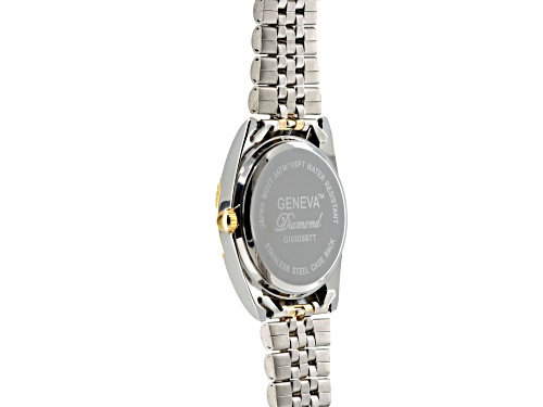 Geneva Mens Round Tu-Tone Gold & Silver Bracelet Watch