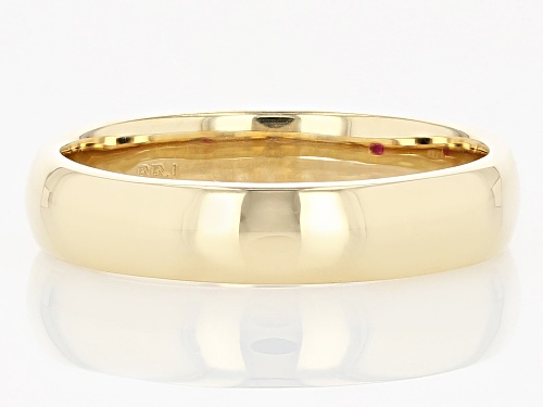 0.09ct Round Lab Created Ruby 18K Yellow Gold Over Sterling Silver Men's Solitaire Band Ring - Size 12