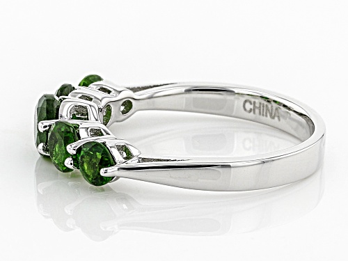 1.32ctw Round Russian Chrome Diopside Sterling Silver 5-Stone Ring - Size 12