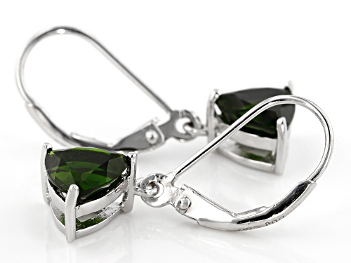 2.28ctw Trillion Russian Chrome Diopside Sterling Silver Dangle Earrings