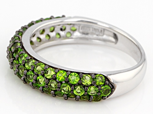 1.43ctw Round Russian Chrome Diopside Sterling Silver Band Ring - Size 7