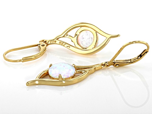 Máiréad Nesbitt™ Lab Created Opal 18K Yellow Gold Over Sterling Silver Earrings