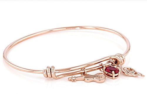 Máiréad Nesbitt™ 1.28ct Lab Created Ruby 18K Rose Gold Over Silver Charm Bracelet