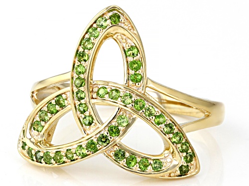 Máiréad Nesbitt™ 0.37ctw Chrome Diopside 18K Yellow Gold Over Sterling Silver Trinity Ring - Size 7