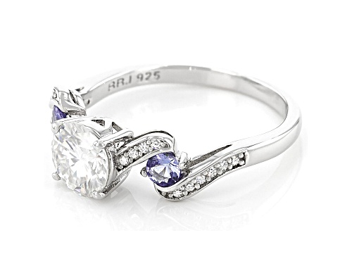 MOISSANITE FIRE(R) 1.20CTW DEW AND TANZANITE PLATINEVE(R) RING - Size 9