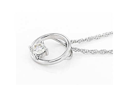 MOISSANITE FIRE(R) .33CT DEW ROUND PLATINEVE(R) PENDANT AND SINGAPORE CHAIN
