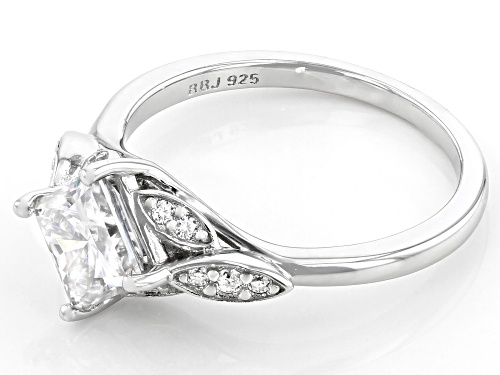 MOISSANITE FIRE(R) 1.46CTW DEW SQUARE BRILLIANT CUT AND ROUND PLATINEVE(R) RING - Size 8