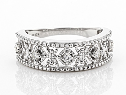MOISSANITE FIRE® .15CTW DEW ROUND BAND PLATINEVE® RING - Size 5