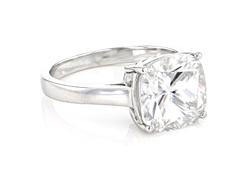 Moissanite Platineve Solitaire Ring 5.02ct DEW - Size 6