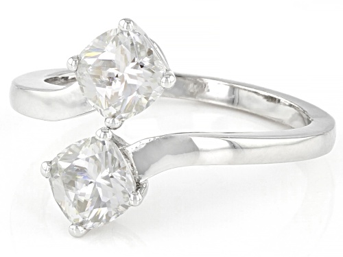 MOISSANITE FIRE(R) 1.60CTW DEW CUSHION CUT  PLATINEVE(R) RING - Size 8