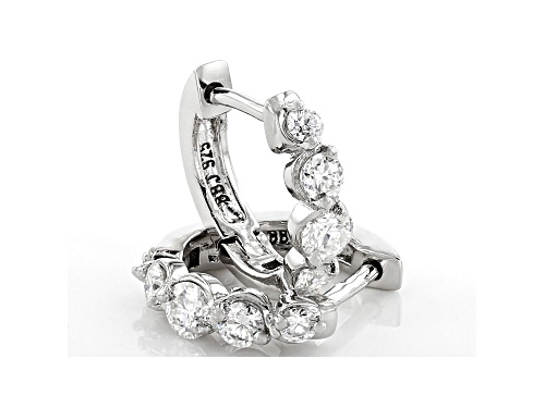 MOISSANITE FIRE(R) .56CTW DEW ROUND PLATINEVE(R) HUGGIE EARRINGS