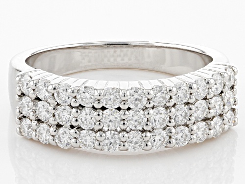 MOISSANITE FIRE(R) .99CTW DEW ROUND PLATINEVE(R) RING - Size 7