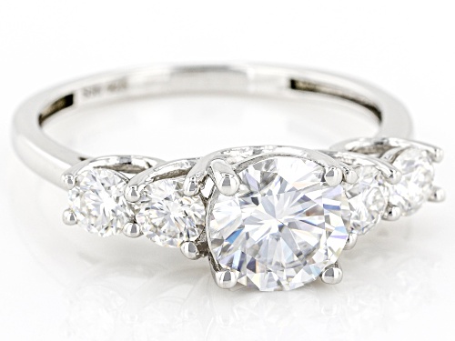 MOISSANITE FIRE(R) 1.84CTW DEW ROUND PLATINEVE(R) RING - Size 6