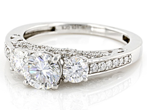 MOISSANITE FIRE(R) 1.90CTW DEW ROUND PLATINEVE(R) RING - Size 8