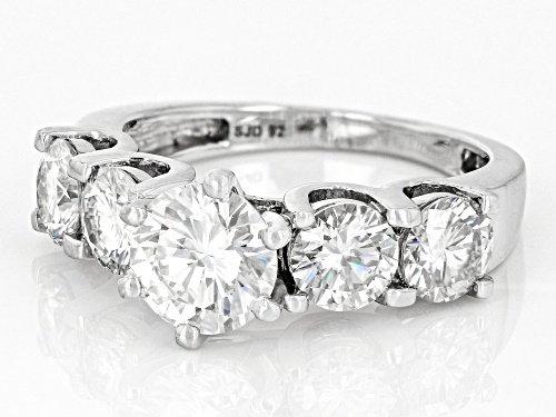 MOISSANITE FIRE(R) 3.20CTW DEW ROUND  PLATINEVE(R) RING - Size 9