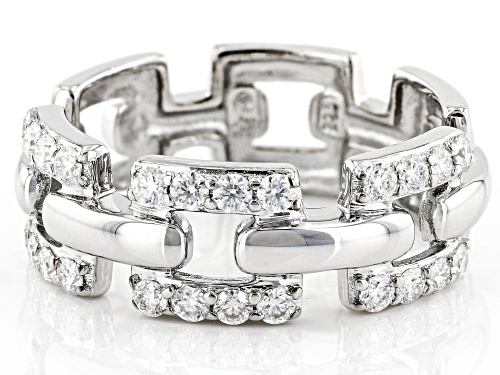 MOISSANITE FIRE(R) .72CTW DEW ROUND PLATINEVE(R) RING - Size 6
