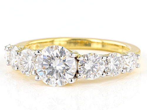 MOISSANITE FIRE(R) 2.64CTW DEW 14K YELLOW GOLD OVER STERLING SILVER RING - Size 9
