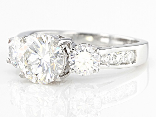 MOISSANITE FIRE(R) 3.16CTW DEW ROUND  PLATINEVE(R) RING - Size 7